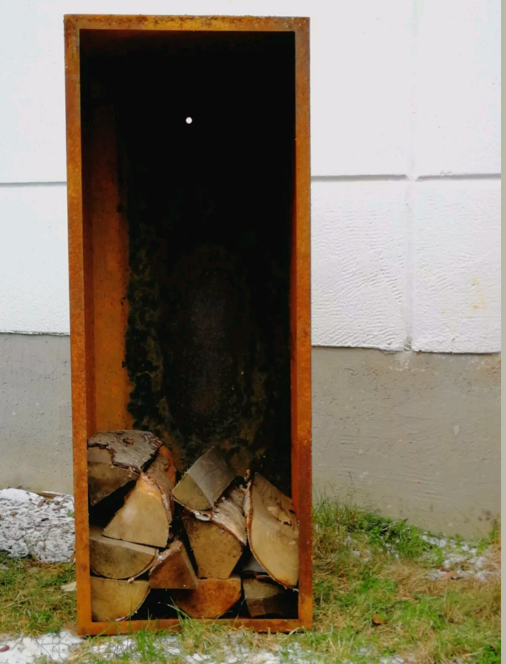 Edelrost Kaminholzregal Kaminholzständer Kaminholzhalter Holzregal H70